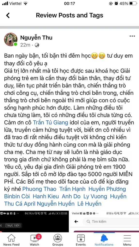 Phản hồi của phụ huynh