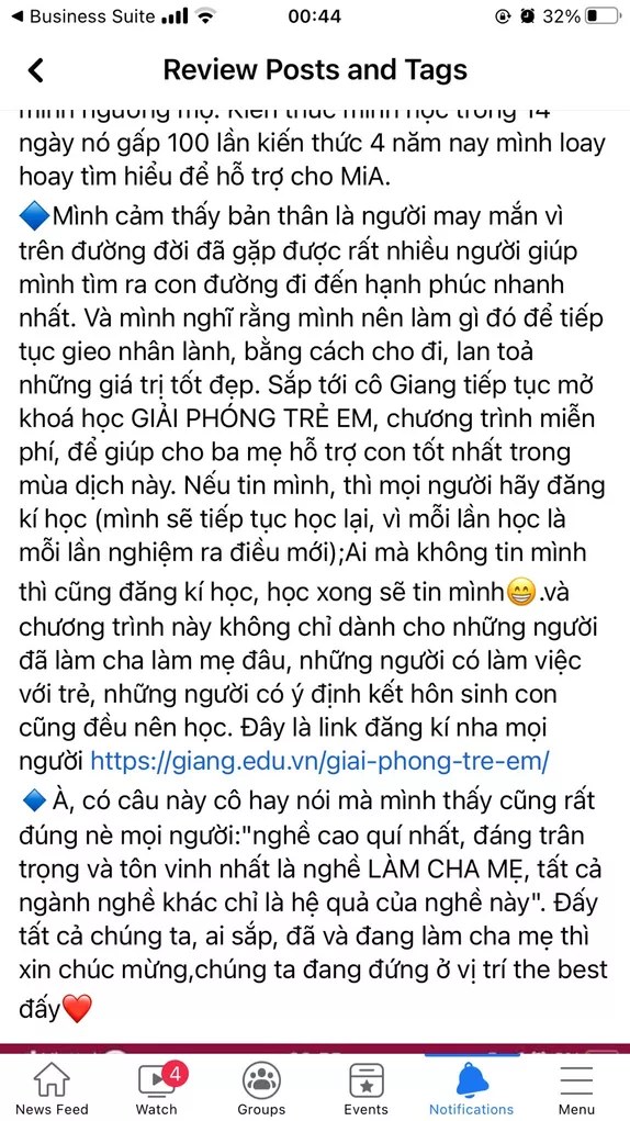 Phản hồi của phụ huynh