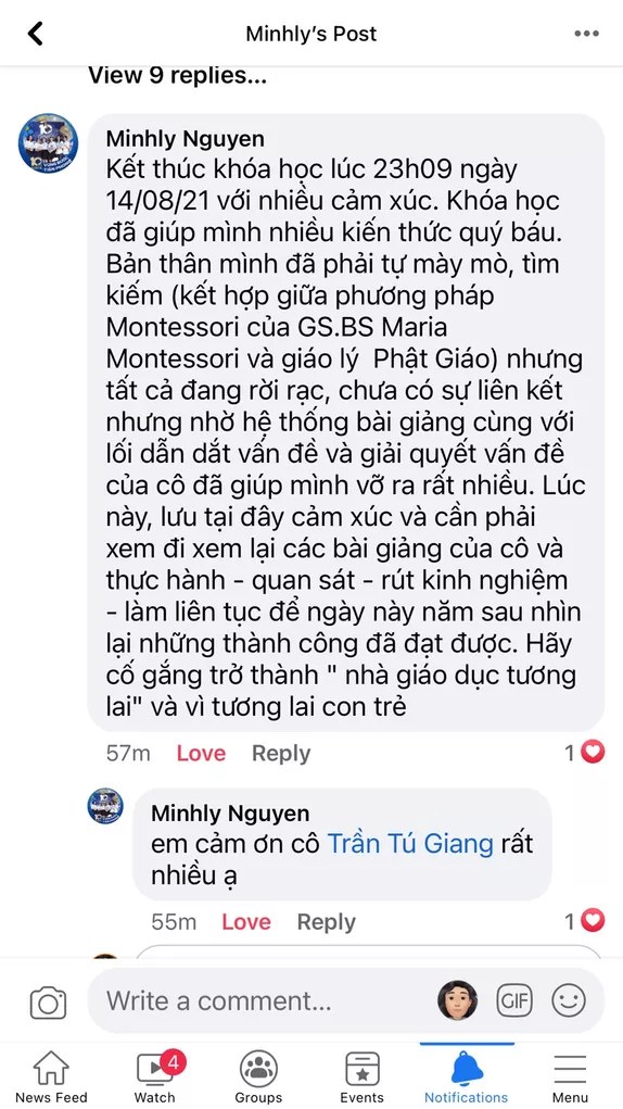 Phản hồi của phụ huynh