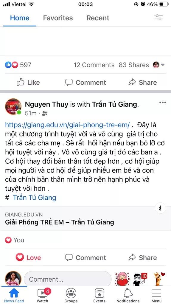 Phản hồi của phụ huynh