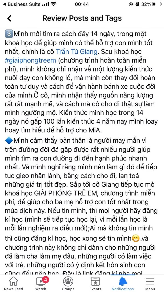 Phản hồi của phụ huynh
